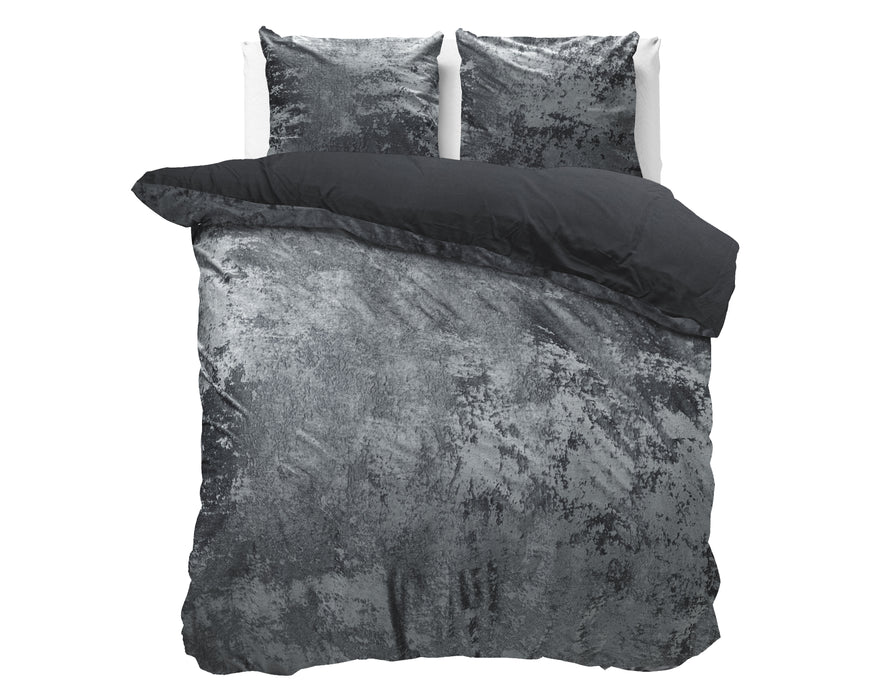 Crushed Velvet Cotton Volcanic Anthracite