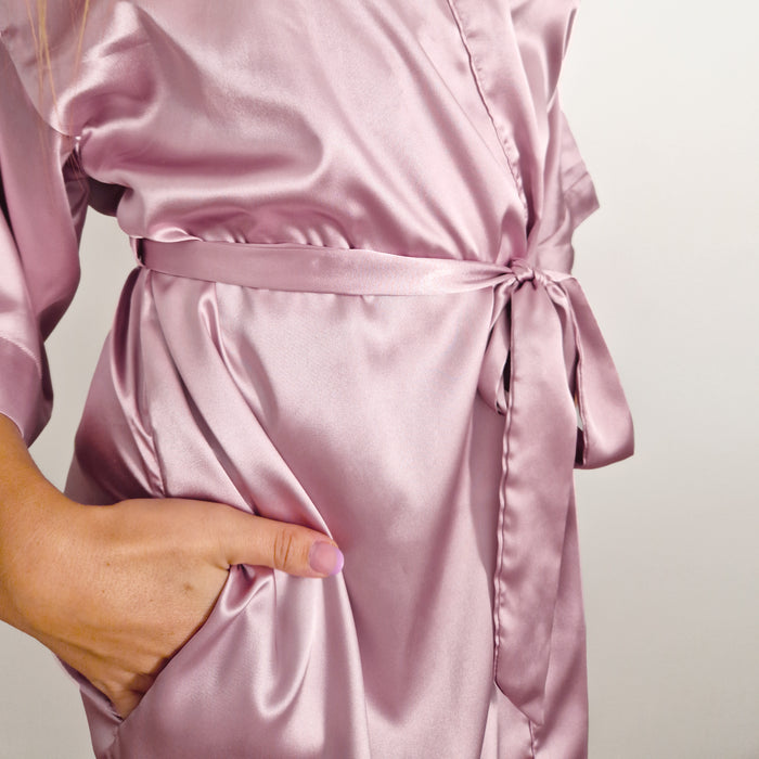 Kimono Satijn Oud Roze