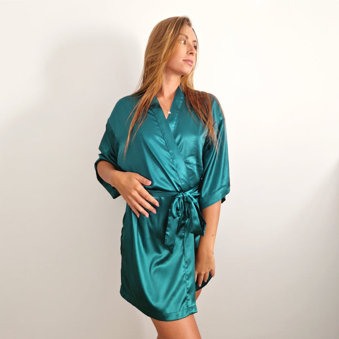 Kimono Satin Petrol 