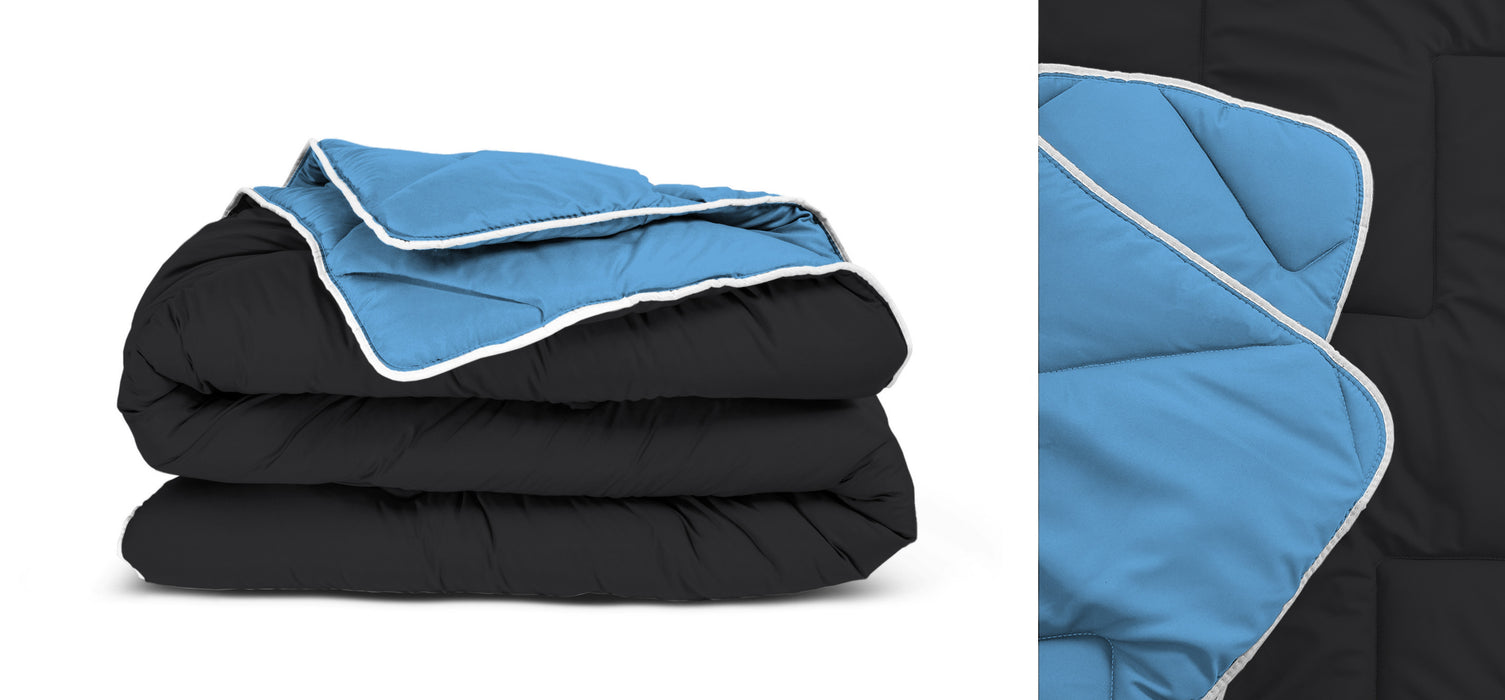 All-in one lazy dekbed Zwart/Blauw