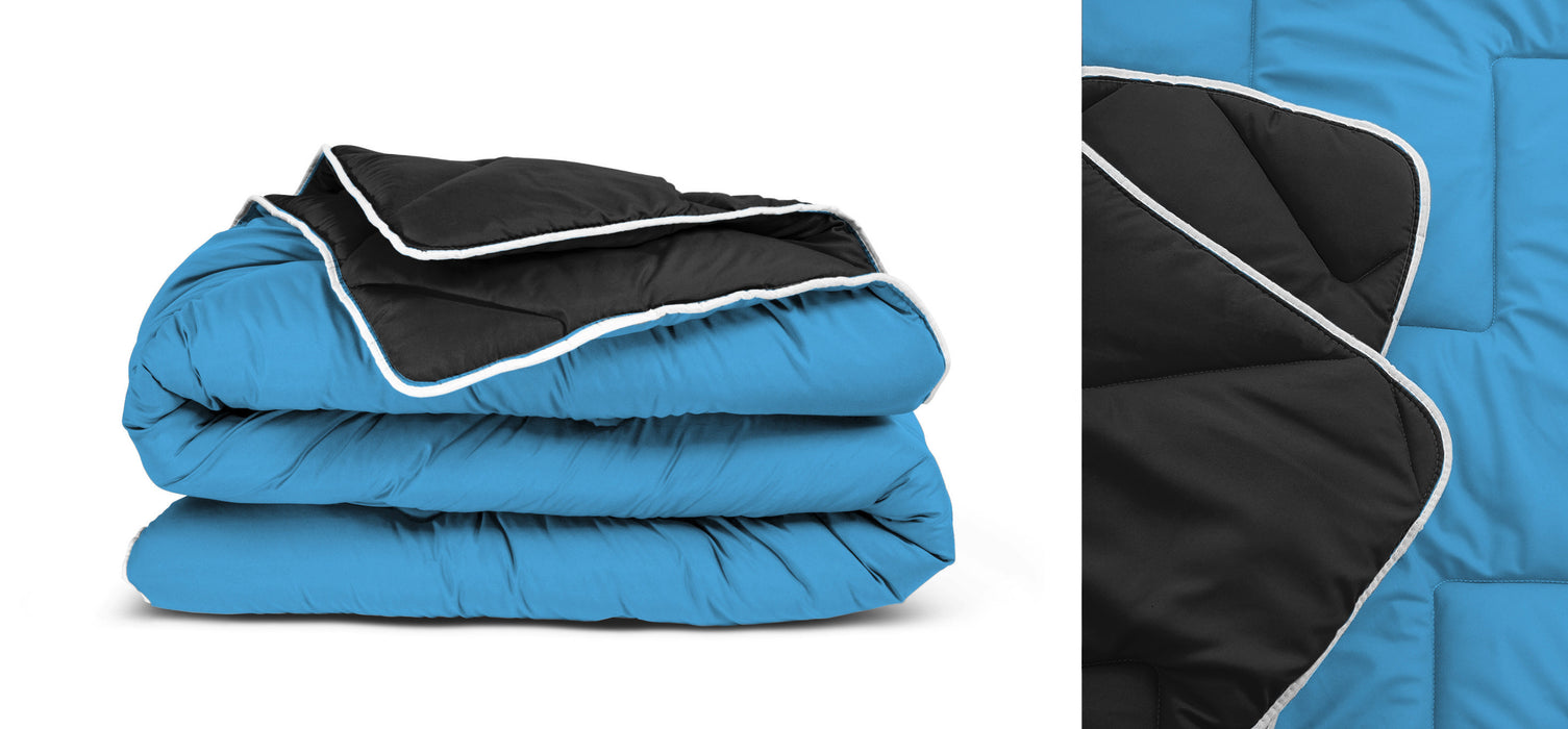 All-in one lazy dekbed Zwart/Blauw