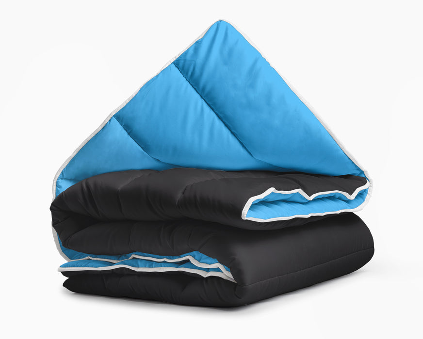 All-in one lazy dekbed Zwart/Blauw