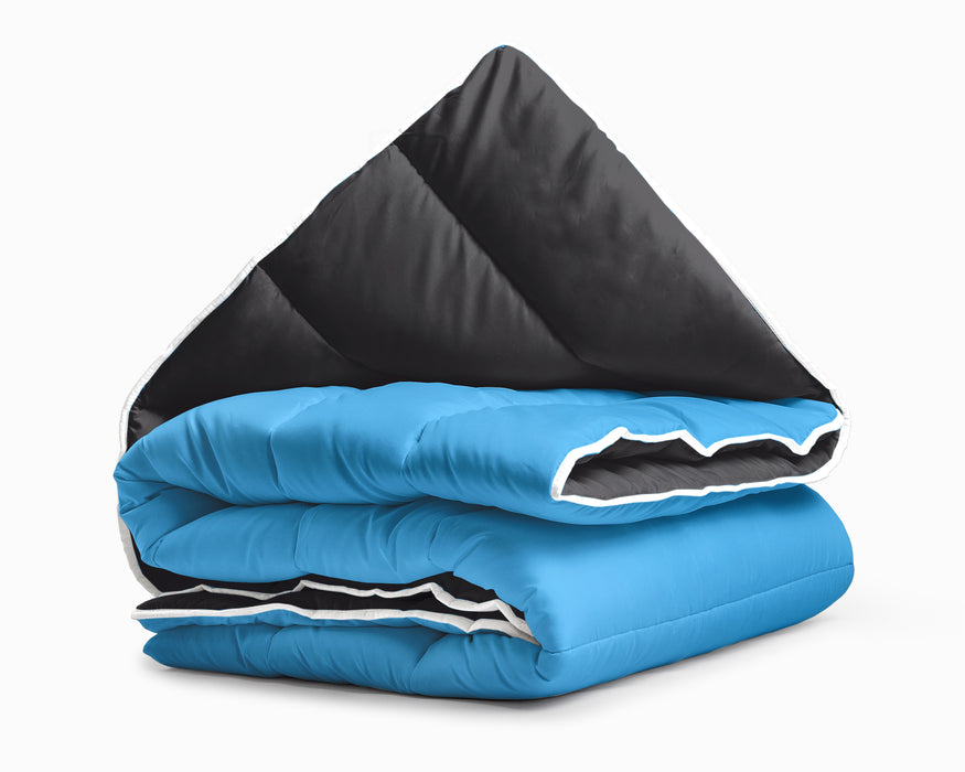 All-in one lazy dekbed Zwart/Blauw