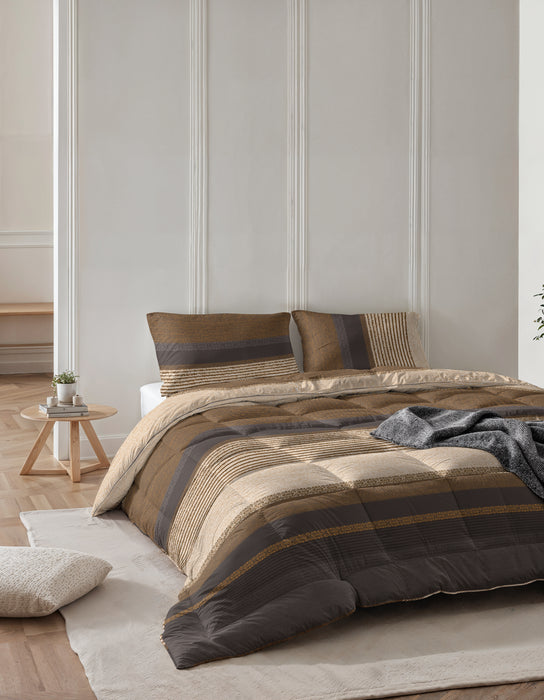 All-in one Lazy dekbed Marina Taupe Met Kussenslopen